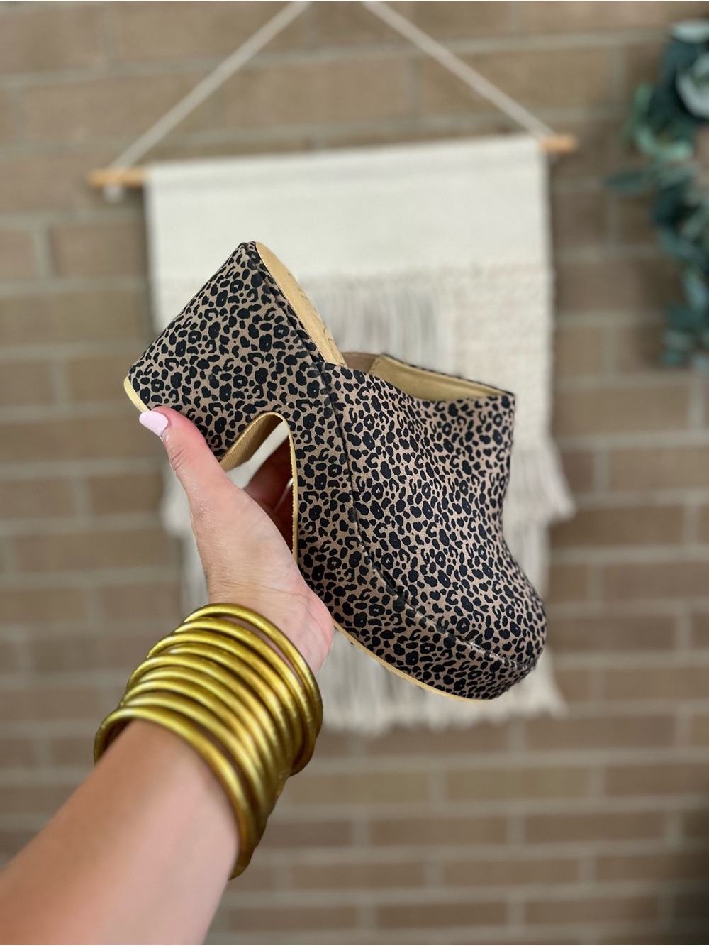 Matisse Leopard Print Platform Mule in Tan and Black